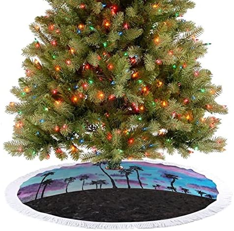 Sunset Palm božićno drvce suknja za odmor za praznične zabave s čipkom