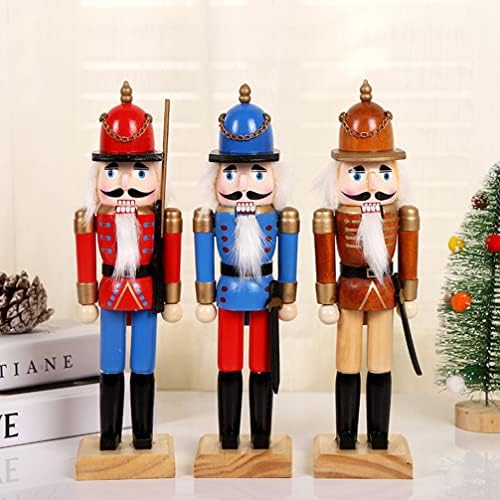 Amosfun desktop igračke drvene božićne matice 24 cm vojnici za orahe figurice božićni ukrasi xmas stol Centralciece za prazničnu zabavu