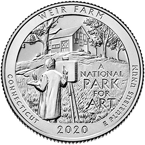 2020. D Connecticut Weir Farm National Park Bu Quarter US Mint necirkulirano