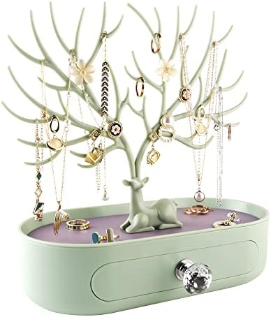 Veći i manji stalak za prikaz nakita od jelenskog roga, stalak za toranj na drvetu, viseći organizator za prsten, naušnice, ogrlicu,