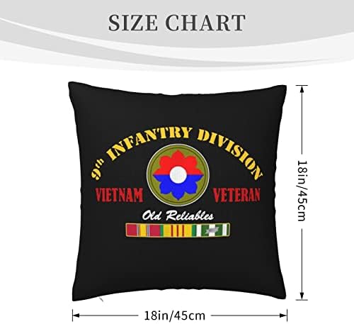 BBQT 9. pješačka divizija Vijetnamski veteran jastuci umetci 18x18 inčni jastuci za bacanje umetnuti ukrasni poklopac za bacanje jastuka