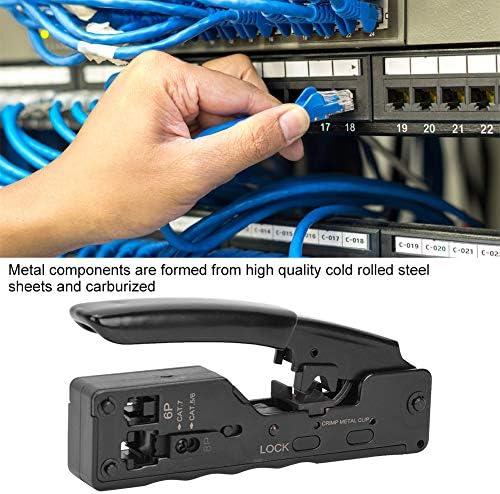 RJ Connector Crimper, hladno valjani čelik 7 kabelska mreža CRIMPER Kompaktna veličina RJ Klijepci točni rezač za modul za okvir ožičenja