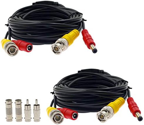 Eilumduo 2PCS 5M/16FT BNC Video napajanje kabela, BNC extension Wire kabel s priključcima all-in-one Premade siamske kabel za nadzor