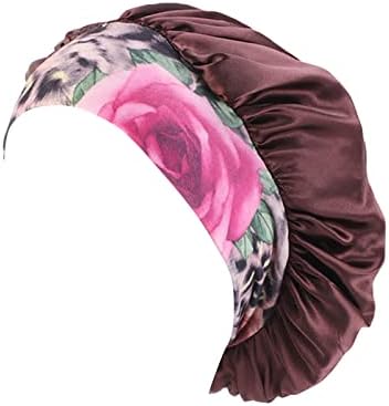 Saten -poklopac Podesiva veličina glave Sleep svileni poklopac za žene muškarci dvostruki sloj satenskog obloženog kaputa za spavanje