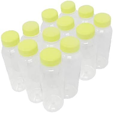 Pakiranje od 12 praznih pet plastičnih boca za sok-prozirne posude za višekratnu upotrebu od 12 unci sa zelenim poklopcem otpornim