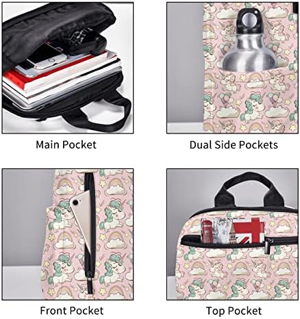 Hevane Mini putopis Laptop Ruksak, crtani jednorog laganog ruksaka s fakulteta s 3 džepa za muškarce i žene, casual poslovni računalni