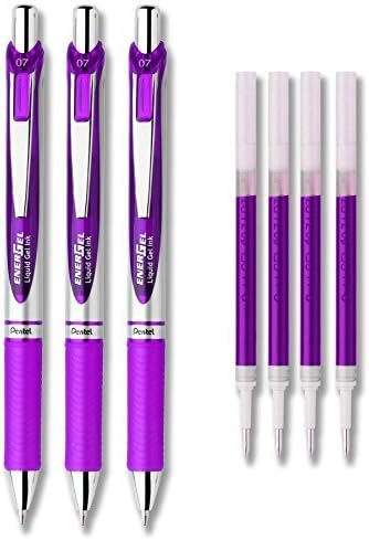 Pentel Energel Deluxe RTX komplet za olovku s tintom za tintu s tekućim gelom, pakiranje od 3 s 4 punjenja