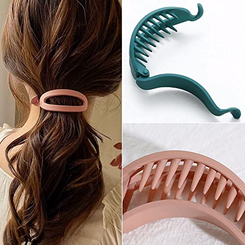 BYBYCD STOPED BANANA CLIP jednostavna kandža kosa isječci za kosu Stip šuplje ovalni oblik rep držač kosa pribor za kosu