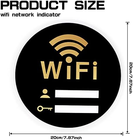 Slohjal okrugli akrilni WiFi znak lozinke za bežičnu mrežu Pokrivanje znaka samoljepljivog zida WiFi znakova za kućne poslove goste