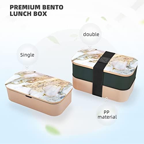 Mramorni ručak Bento kutija s nadograđenim podesivim remenom, spremnik hrane za ponovnu upotrebu u neposrednoj blizini, BPA besplatno,