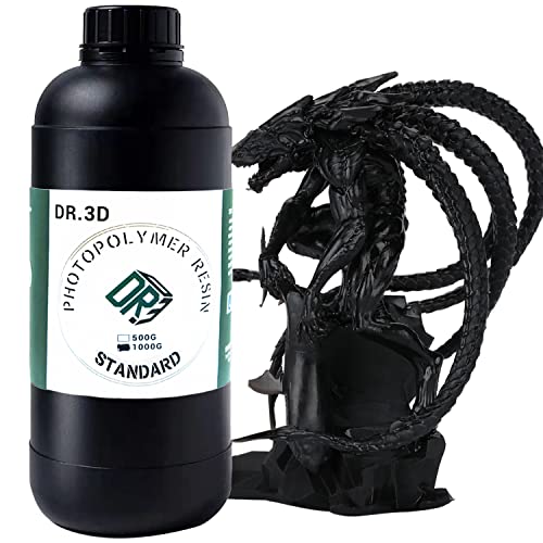 【Dr.3d】 3D pisač smola 405nm smola za 3D pisač, Standardna fotopolimerna smola s niskim mirisom s brzim LCD UV-umetanje za LCD 3D ispis,