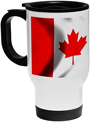 ExpressItbest bijela kava/putnička šalica od nehrđajućeg čelika - zastava Kanade - valovi