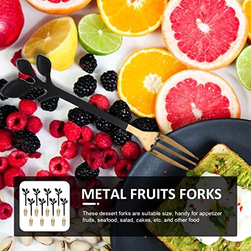 Metalne vilice 8pcs vilica za voće s lišćem od nehrđajućeg čelika mini vilice za grickalice i kolače degustacijske vilice za desert
