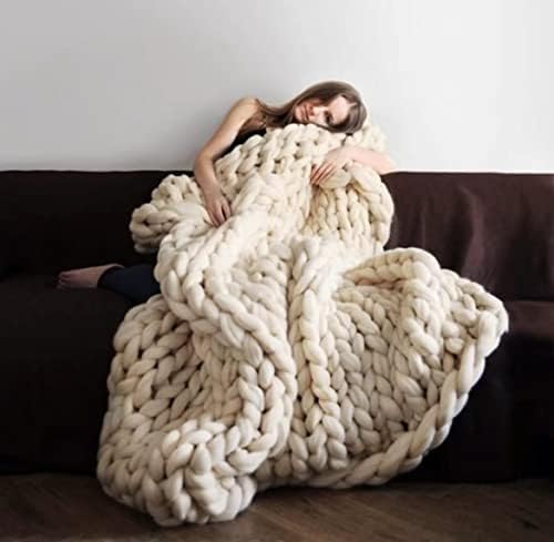 Ručno pletena pređa za deku od debele pređe, pleteni čvor od pamučne vune, glomazna divovska pređa za ručno pletenu deku, periva cijev,