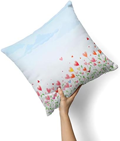 Iirov polje cvjetajućih srca - prilagođeni ukrasni dekor za dom zatvoreni ili vanjski jastuk za bacanje jastuka plus set za jastuk