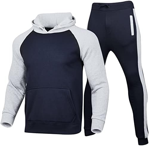 Egmoda muški tracksuits postavlja 2 komada punog zipa atletskih treninga znojenja dugih rukava znoj puni zip jogging sportsko odijelo