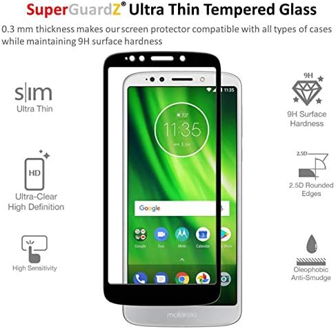 Za Motorola Moto G6 Forge/Moto G6 Zaštitni staklo za ekranu igranje zaslona [Potpuna pokrivenost], Superguardz, rub-do ruba, anti-ogrebotina,