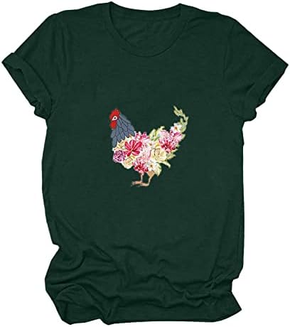 Smiješne pileće tiskane majice za žene, kauzalne majice s kratkim rukavima, modne životinjske grafičke ljetne košulje
