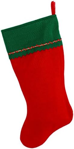 Monogrammed me izvezena početna božićna čarapa, zelena i crvena filca, početni u