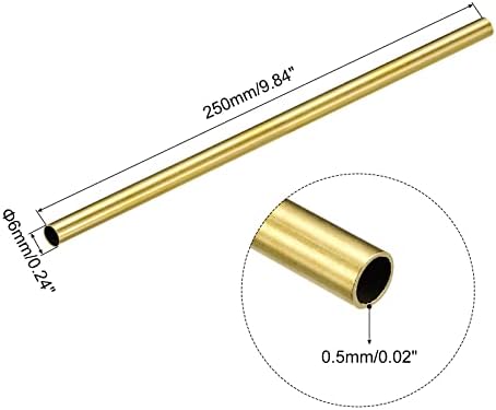 UxCell mesingana cijev, 10 mm OD 0,5 mm debljina stijenke 250 mm duljina cijevi za industriju, DIY projekti