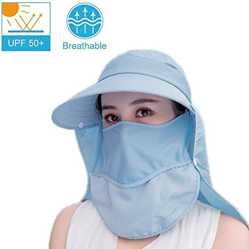 Sunčevi šeširi za žene široki rub UV zaštita vizir UPF 50+ ribolovni šeširi savijalni rep ljetni šešir s odvojivim poklopcem