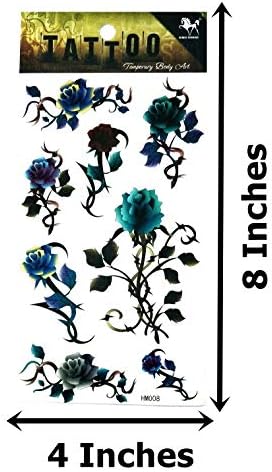 Nipitshop 1 list privremena tetovaža 3d seksi višebojni plavi ružini cvjetovi tijela umjetnost vodootporna naljepnica