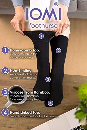 IOMI 6 pari ženskih bambusovih dijabetičkih čarapa izuzetno široke labave čarape
