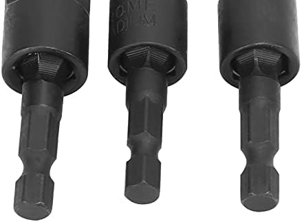 3pcs set utičnice za bušenje, 1/4 3/8 1/2 bitovi 360 ° rotirajući adapter/produžetak stupnja udarnih udara.