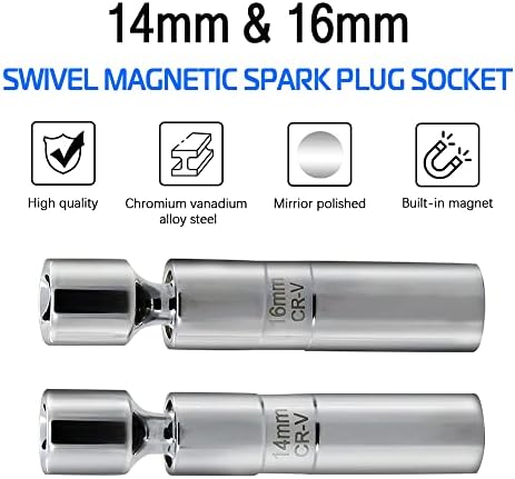 14 mm i 16 mm tanki zid okretna magnetska svjećica utičnica 3/8 inča pogon 12-točke utičnice za uklanjanje svjećica kompatibilan s
