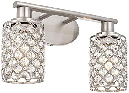 2 lagana kupaonska svjetla moderna svjetiljka za ispraznost na seoskoj kući mat nikalna kupaonska svjetla iznad ogledala Kristalna