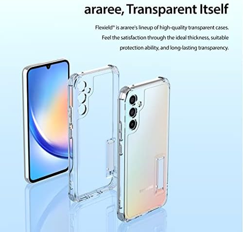 Araree Flexield-S dizajniran za Samsung Galaxy A34 5G futrola, Kickstand, zaštitni poklopac TPU-a za borbu protiv trzaja kompatibilan