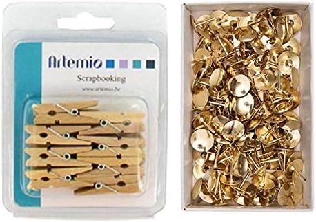 Trebat će vam 16 drvenih štipaljki za rublje + 150 zlatnih metalnih gumba