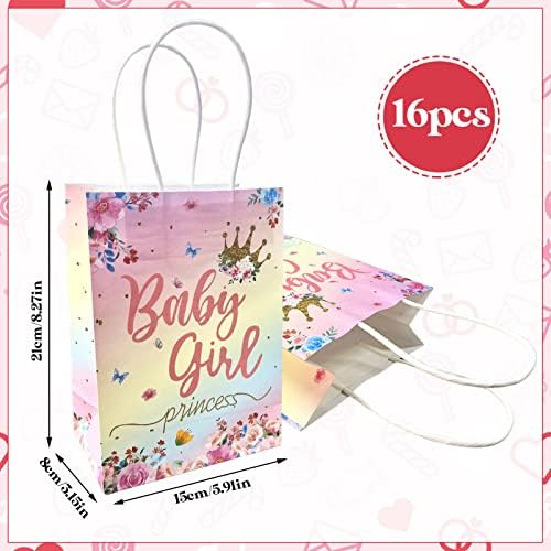 Rainmae 16 PCS za zabavu za bebe djevojčice favorizira torbe za bebe za tuširanje za djevojčice s ručkama za dobrote za djevojčice