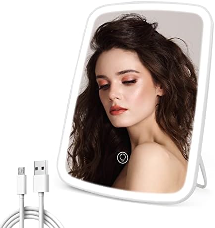 Prijenosno Ogledalo za šminkanje, toaletni stolić sa zaslonom osjetljivim na dodir, pozadinskim osvjetljenjem, zatamnjivanjem i punjivom