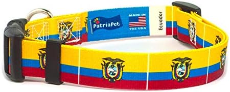 Ovratnik za pse Ekvador | Ekvadorska zastava | Kopča za brzo oslobađanje | Napravljeno u NJ, SAD | Za male pse