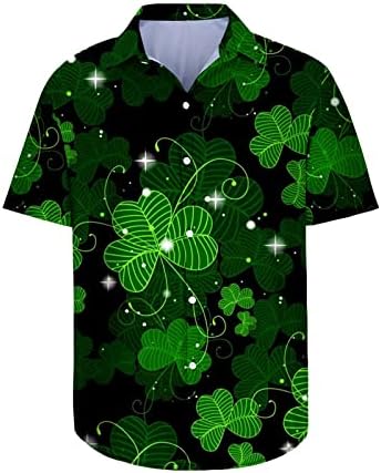 Majica svetog Patrika za muškarce Havajski gumb Up majice majice kratkih rukava irska djetelina tiskana majica dukserica