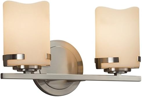 2-svjetiljka za kadu - cilindar s metalnim obodom, Umjetna Svjetiljka za svijeće s kremastim brušenim niklom