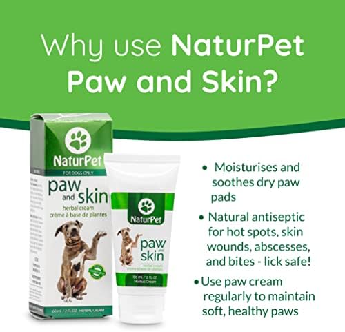 NaturPet Paw & Skin za pse | Biljna krema smiruje i liječi osip, grebanje i suhoća kože ili kandži | 60 ml/ 2oz