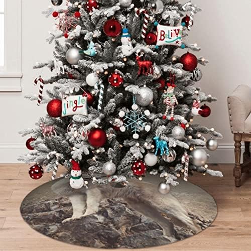 Suknja božićnog drvca 48 - vuk božićna stabla prostirka za božićni ukras Nova godina zabave za odmor