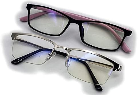 Naočale s plavim osvjetljenjem s metalnim okvirom za muškarce i žene set od 2 paketa blokira naprezanje očiju računala, sprječava glavobolju