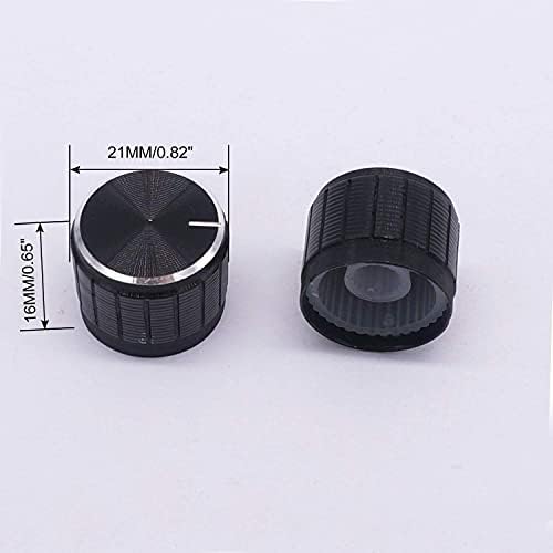 Jedan centimetar 10pcs crni metalni promjer umetka osovine s naborom od 6 mm. gumbi za upravljanje potenciometrom gumb za prebacivanje