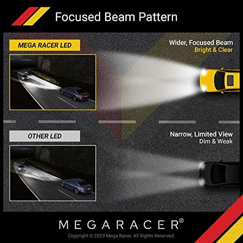 Mega Racer Wireless H11 9005/HB3 LED žarulja žarulja - 6500k Cool White, 12V 50W 12000 lumena, LED čip, ugrađeni Canbus, niska greda