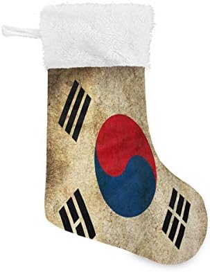 Pimilagu retro korejske zastave božićne čarape 1 pakiranje 17.7 , viseće čarape za božićni ukras