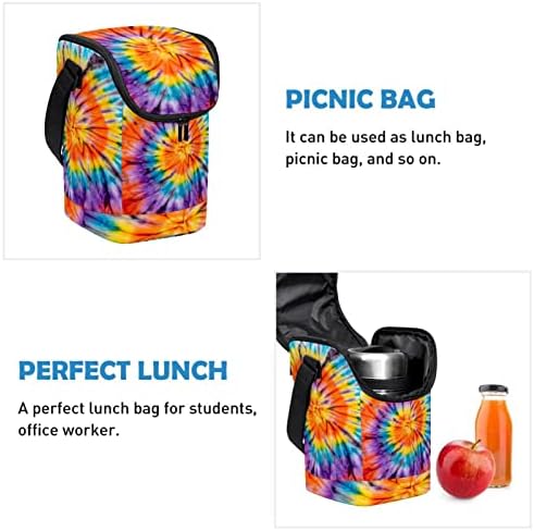 Ženska torba za ručak za muškarce, ženska kutija za ručak, šareni prugasti spiralni umjetnički uzorak