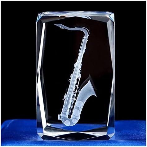 WSIMEI prozirni kristalni 3D isklesani instrument saksofonske zanate staklene ukrase figurice za svadbene zabave pokloni za dom dekor