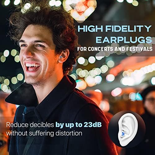 High Fidelity Concert Concert Comples 2 para, SoftVox Smanjenje buke Music Glazbeni uši za glazbenike, DJ -eve, festival, Rave, glasna