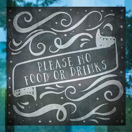 CGSIGNLAB | Molimo vas da nema hrane ili pića -Chalk natpisa Stiska prozora | 8 x8