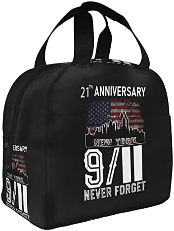 SWPWAB 911 Nikad ne zaboravite 21. godišnjicu prijenosne folije za zadebljanu torbu za zgulašenu bento torbu za muškarce i za žene