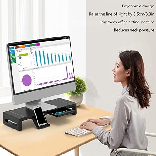 Zyyini Monitor Stand Riser, RGB sklopivi stalak za monitor računala s ladicama za pohranu i stajališta mobitela, organizator za regulaciju