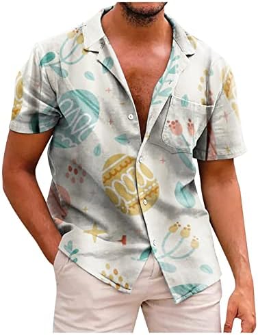 Uskrsna košulja za muškarce labave bluze modne majice kratke rukave košulje lagane rukavice casual udobne majice vrhove